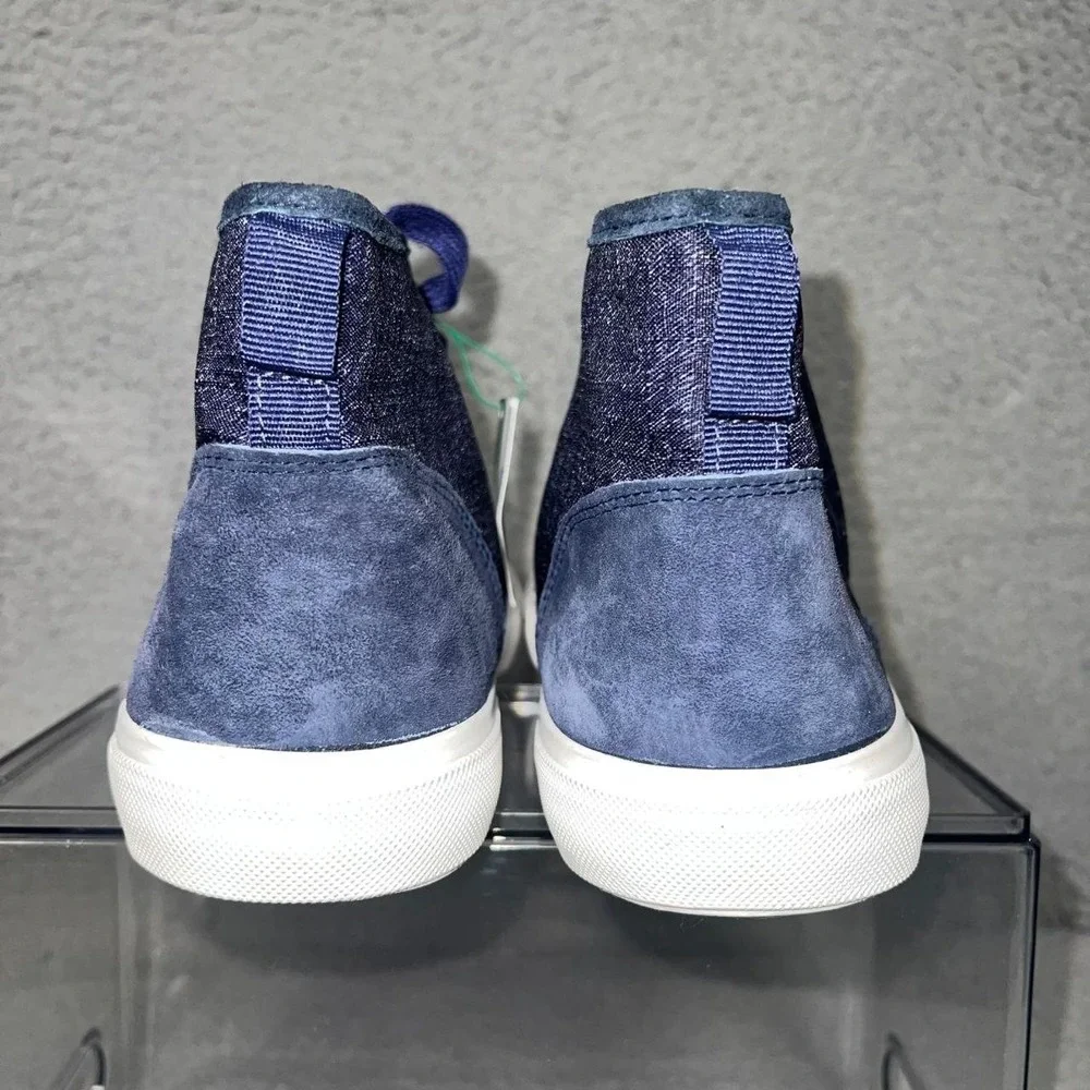 NWT United Colors of Benetton Sneakers Men's Sz 40 Blue Canvas High Top Lace Up
